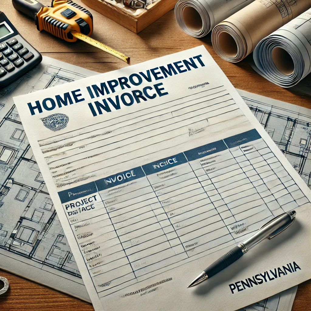 PA Complaint Home Improvement Invoice Forms